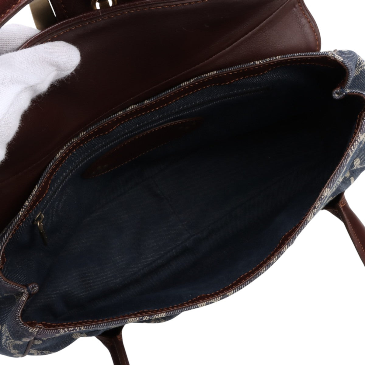 Paris Macadam Pattern Handbag Blue/Brown