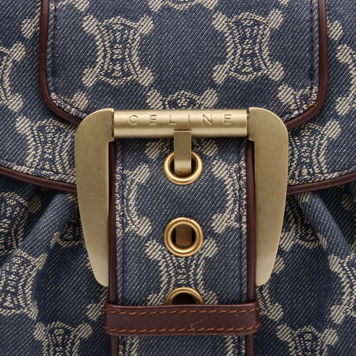 Paris Macadam Pattern Handbag Blue/Brown