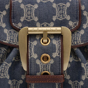 Paris Macadam Pattern Handbag Blue/Brown