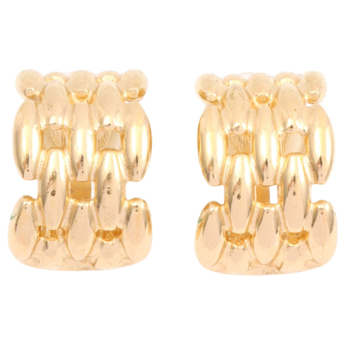 Chain Motif Half Hoop Earrings - Gold