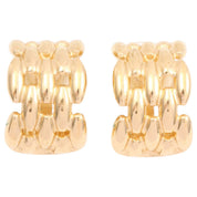 Chain Motif Half Hoop Earrings - Gold