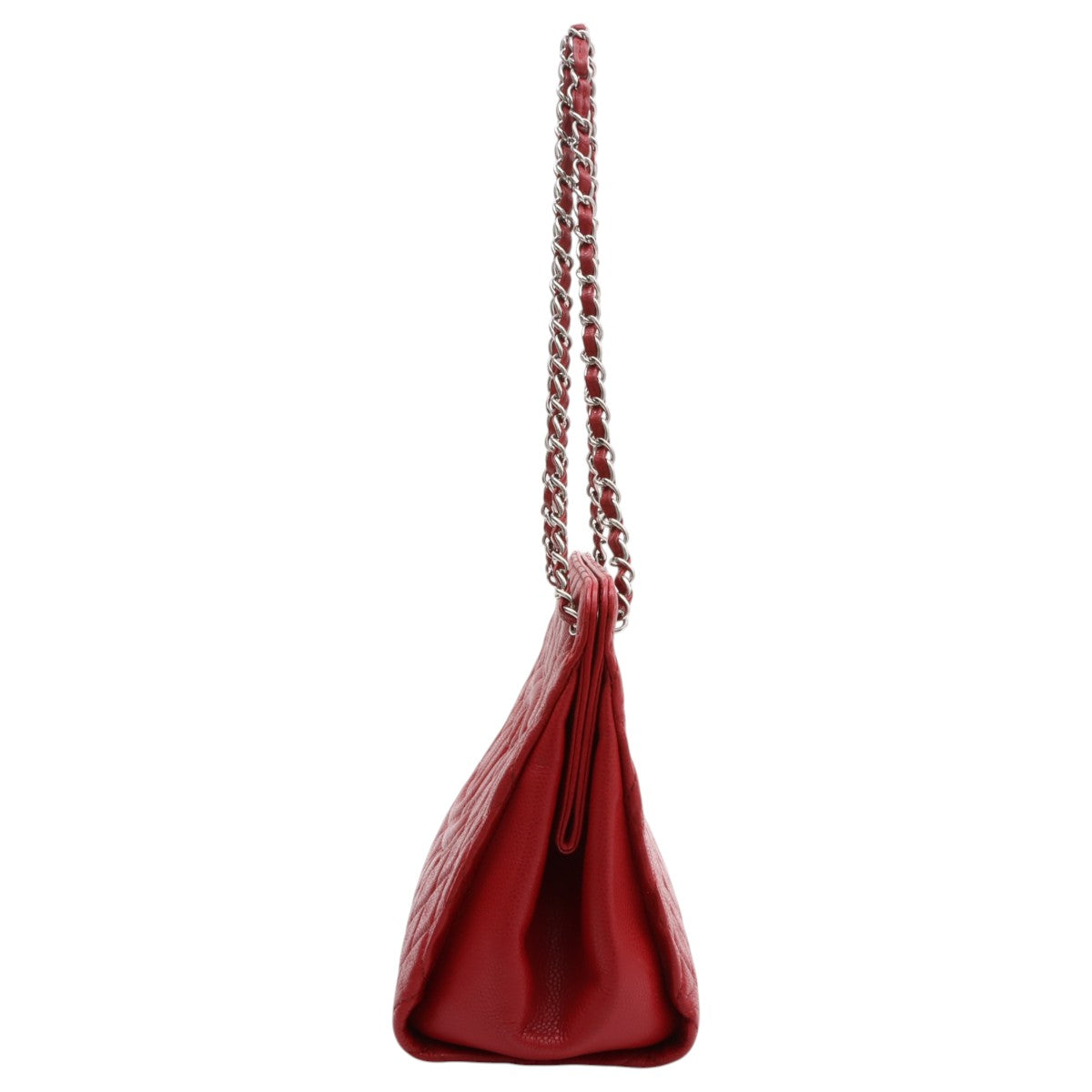 2017 circa Caviar Skin CC Mark Stitch Chain Tote Bag Red