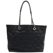 Circa 2014 Soft Caviar Skin CC Mark Stitch Chain Tote Bag Black