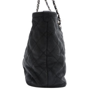 Circa 2014 Soft Caviar Skin CC Mark Stitch Chain Tote Bag Black