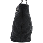 Circa 2014 Soft Caviar Skin CC Mark Stitch Chain Tote Bag Black