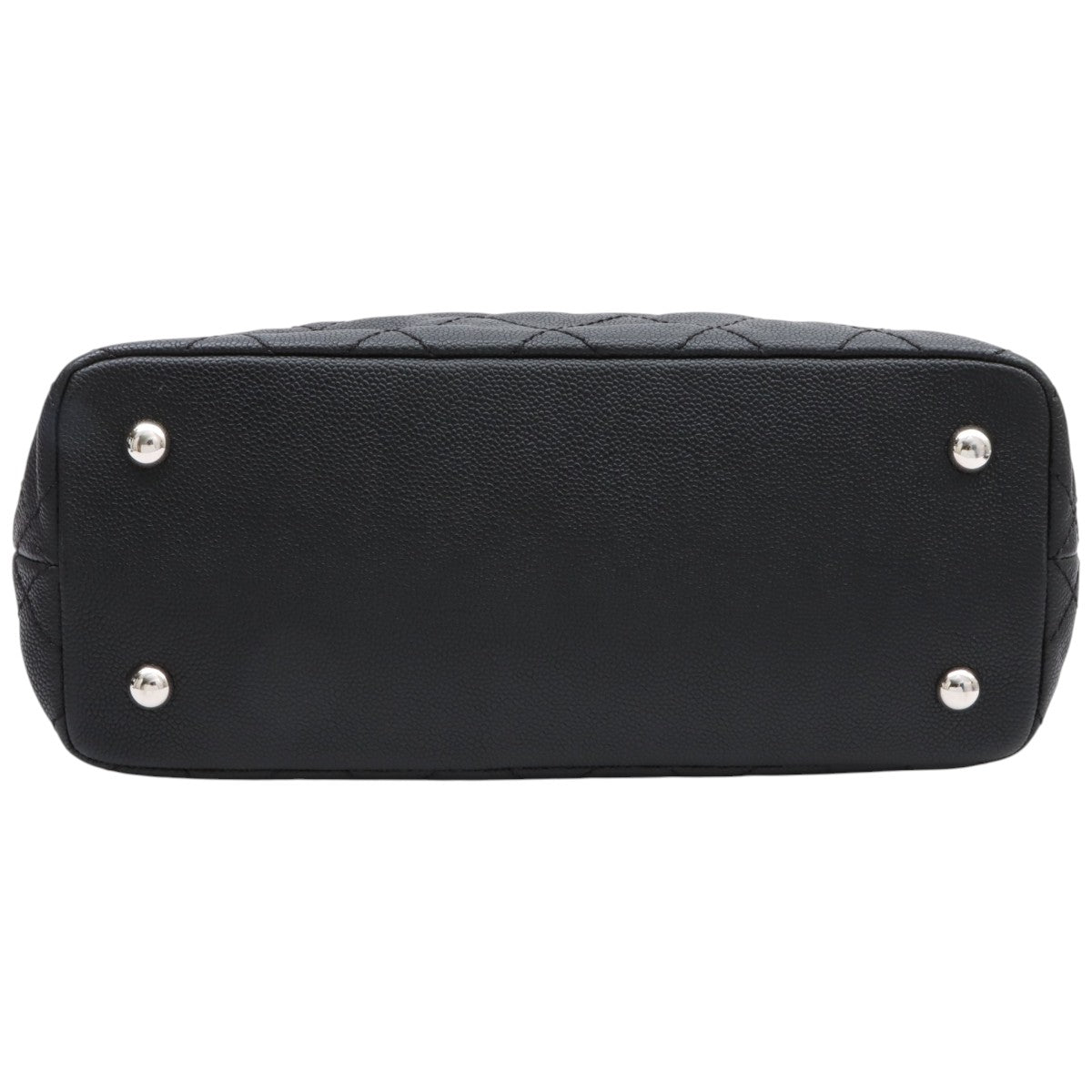 Circa 2014 Soft Caviar Skin CC Mark Stitch Chain Tote Bag Black