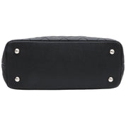 Circa 2014 Soft Caviar Skin CC Mark Stitch Chain Tote Bag Black