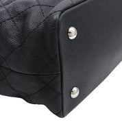 Circa 2014 Soft Caviar Skin CC Mark Stitch Chain Tote Bag Black