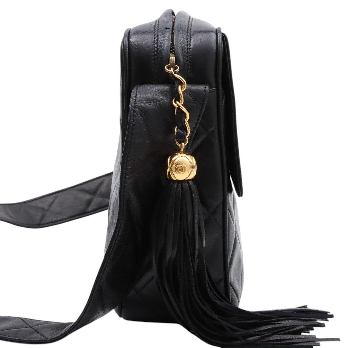 1995-era CC Mark Stitch Tassel Square Bag Black