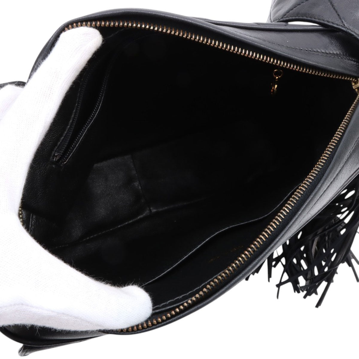 1995-era CC Mark Stitch Tassel Square Bag Black