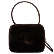 Circa 1998 Velour CC Mark Stitch Handbag Brown