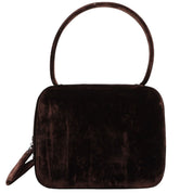 Circa 1998 Velour CC Mark Stitch Handbag Brown