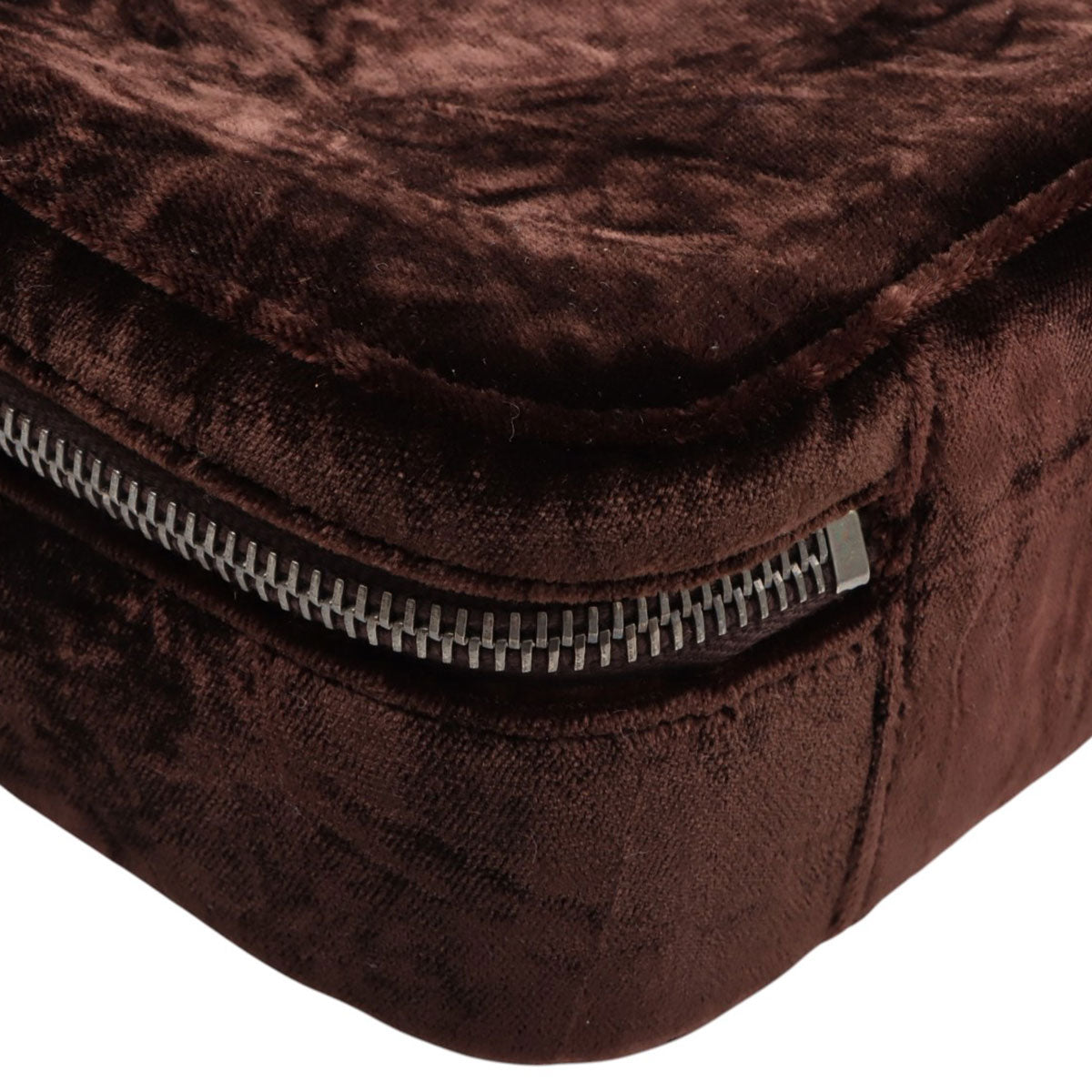 Circa 1998 Velour CC Mark Stitch Handbag Brown