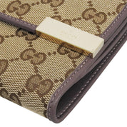 Canvas GG Pattern Compact Wallet Grey/Brown