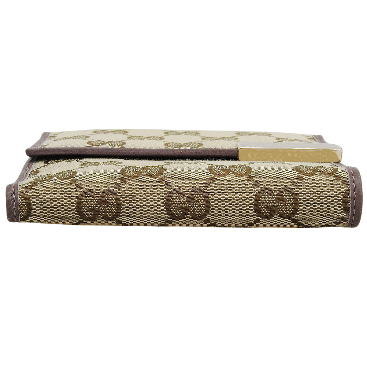 Canvas GG Pattern Compact Wallet Grey/Brown