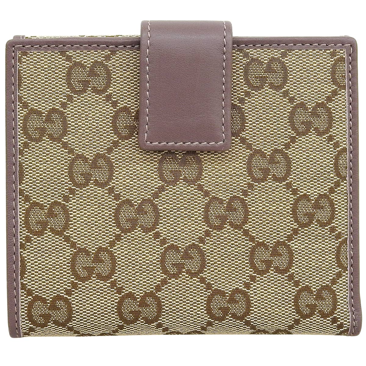 Canvas GG Pattern Compact Wallet Grey/Brown