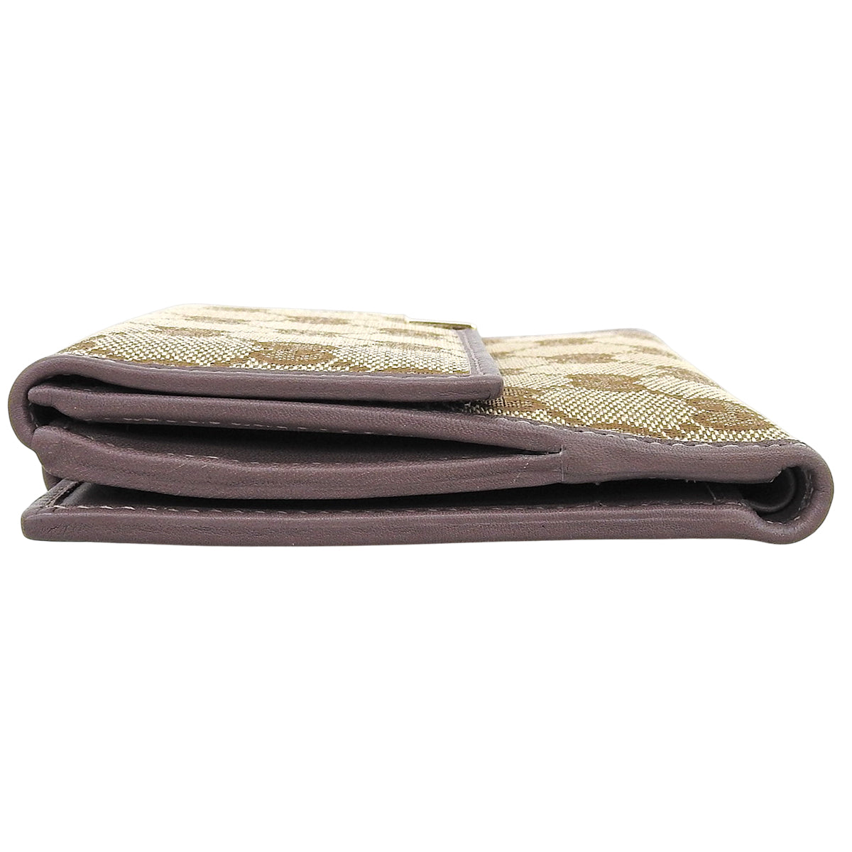 Canvas GG Pattern Compact Wallet Grey/Brown