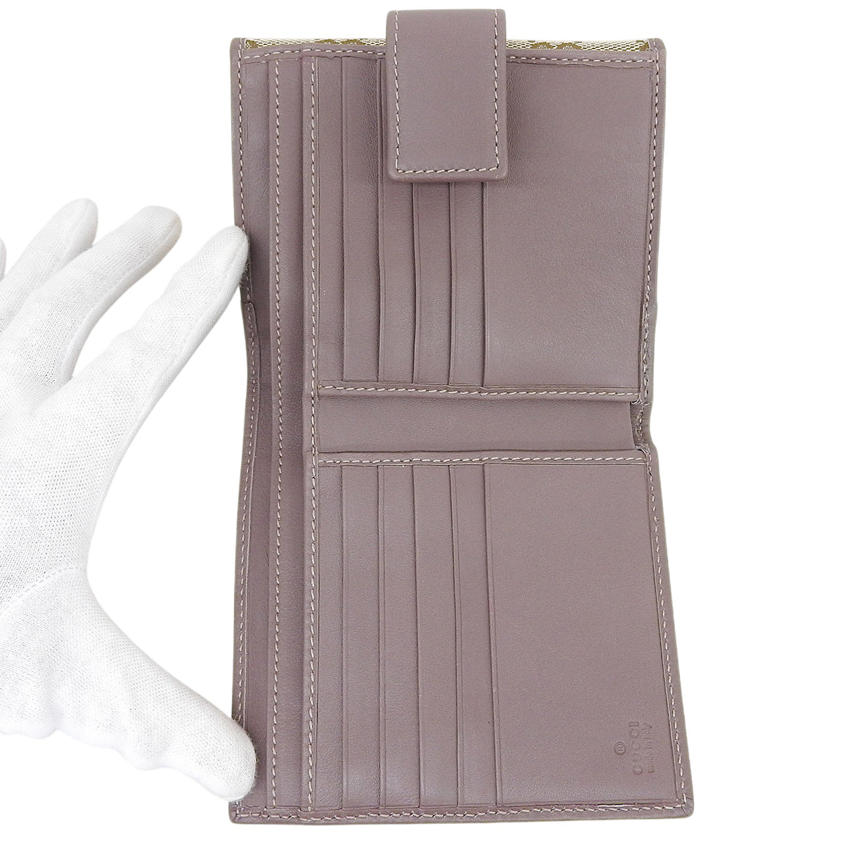 Canvas GG Pattern Compact Wallet Grey/Brown