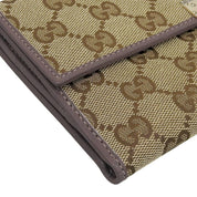 Canvas GG Pattern Compact Wallet Grey/Brown