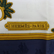 Carré 90 Joies d'Hiver Scarf White/Navy/Multicolor
