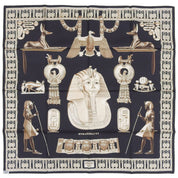 カレ90 TUTANKHAMUNスカーフ ブラック/ベージュ