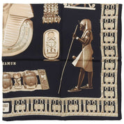 カレ90 TUTANKHAMUNスカーフ ブラック/ベージュ