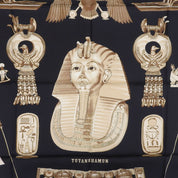 カレ90 TUTANKHAMUNスカーフ ブラック/ベージュ