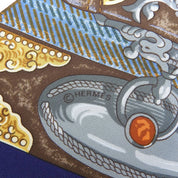 カレ90 Tibetスカーフ ネイビー/マルチカラー