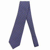 Monogram Flower Pattern Tie Blue/Red