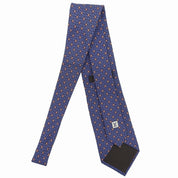 Monogram Flower Pattern Tie Blue/Red