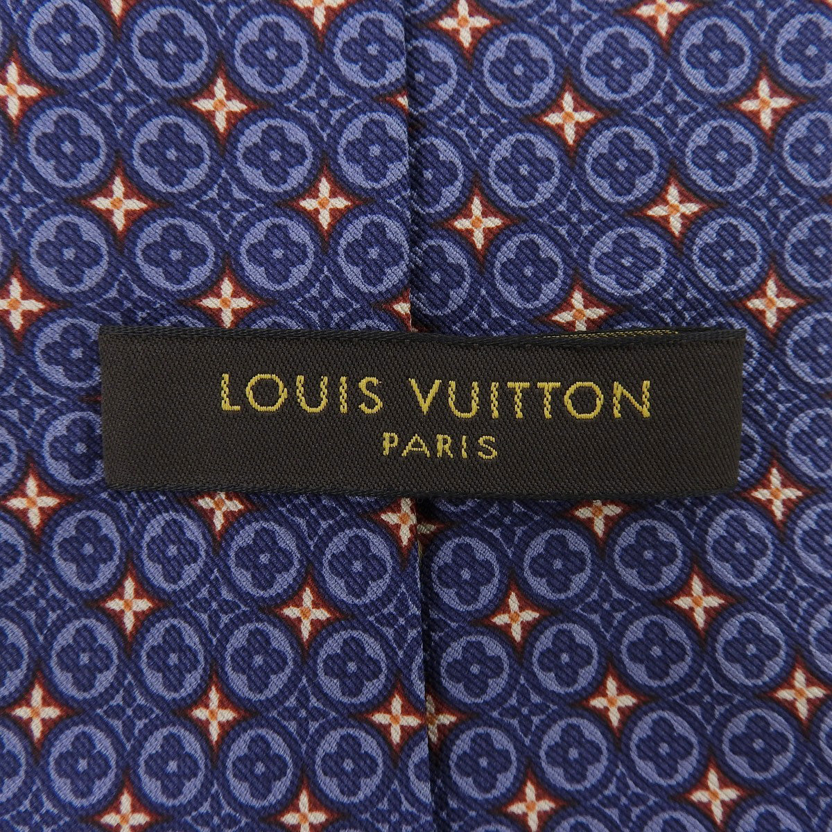 Monogram Flower Pattern Tie Blue/Red