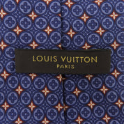 Monogram Flower Pattern Tie Blue/Red