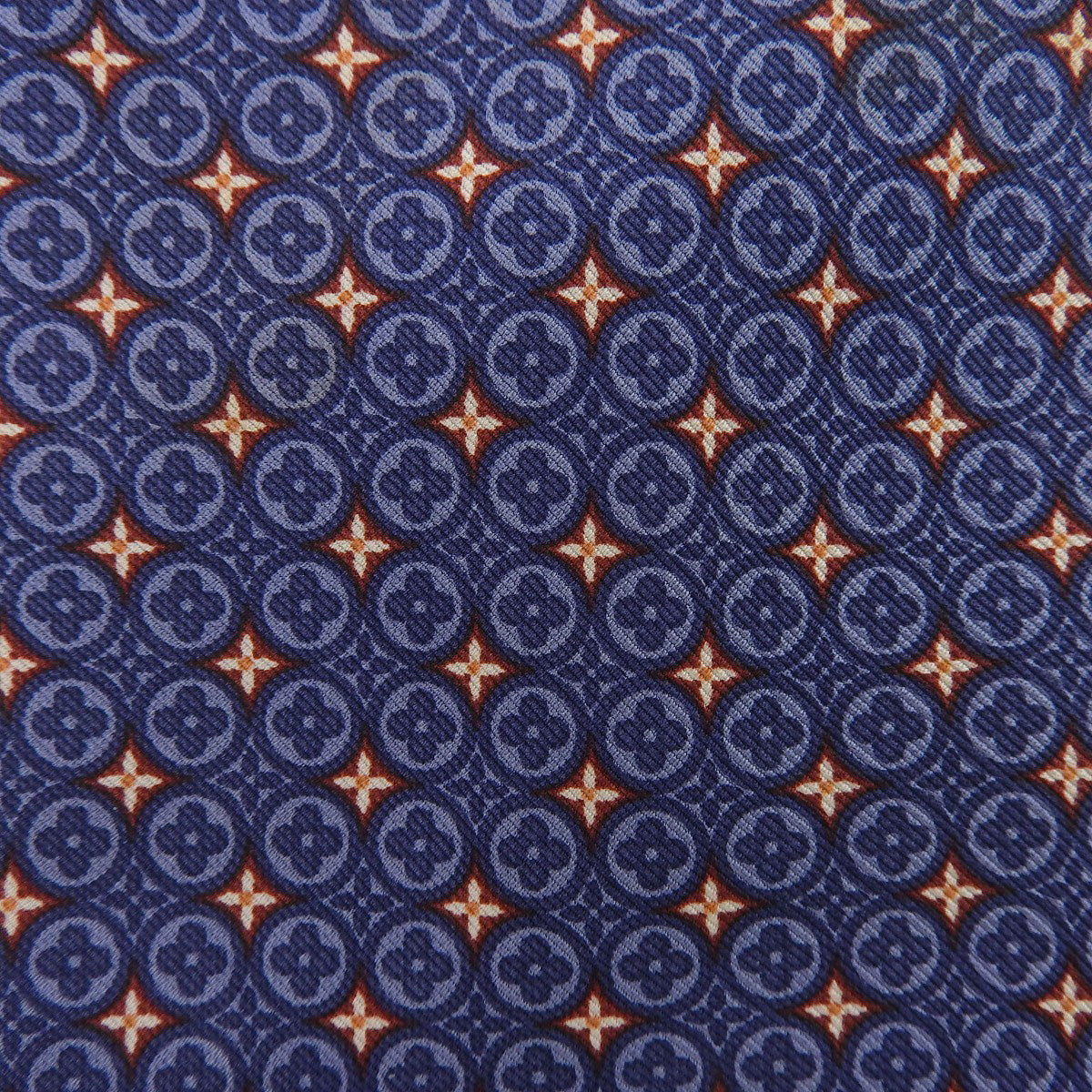 Monogram Flower Pattern Tie Blue/Red