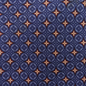 Monogram Flower Pattern Tie Blue/Red