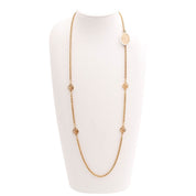 Circle Logo Plate Long Necklace Gold