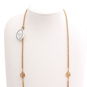 Circle Logo Plate Long Necklace Gold