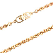 Circle Logo Plate Long Necklace Gold