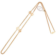 Circle Logo Plate Long Necklace Gold