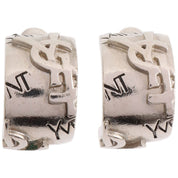 925 Logo Half Hoop Earrings Silver
