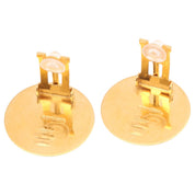 Lion Motif Enamel Earrings - Gold