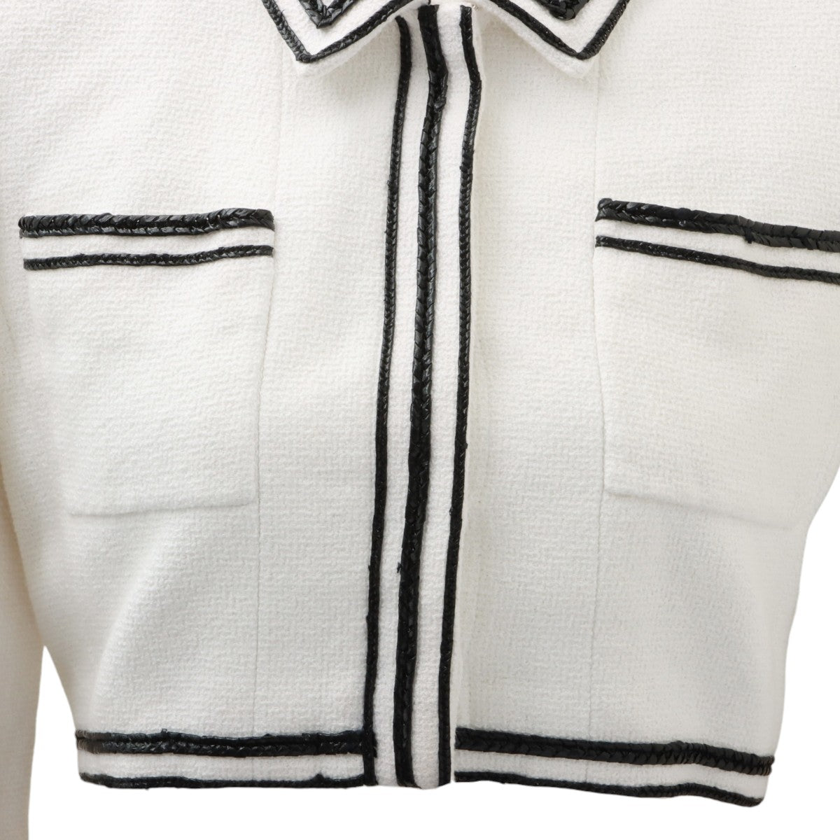 1995 Tweed CC Mark Button Cropped Jacket #38 White