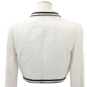 1995 Tweed CC Mark Button Cropped Jacket #38 White
