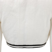 1995 Tweed CC Mark Button Cropped Jacket #38 White