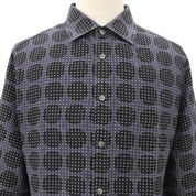 Geometric Pattern Long-Sleeve Shirt #42 Purple/Black