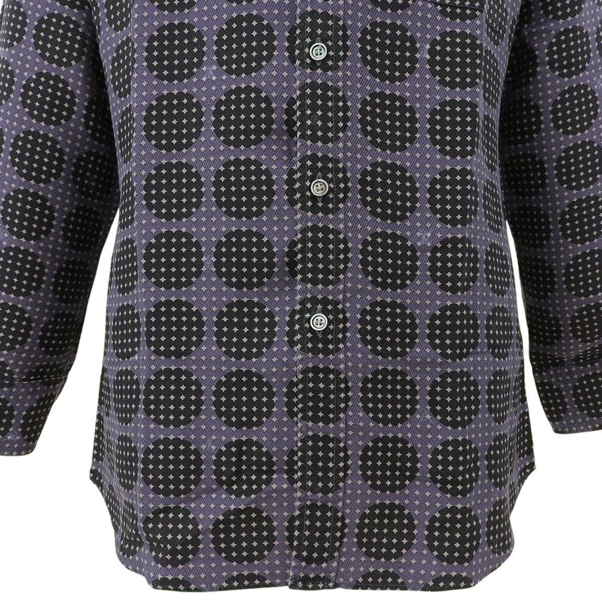Geometric Pattern Long-Sleeve Shirt #42 Purple/Black