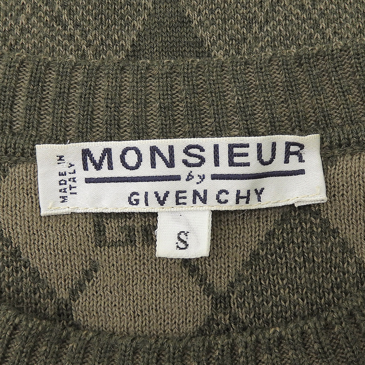 Logo Argyle Check Pattern Knit Top #S Khaki