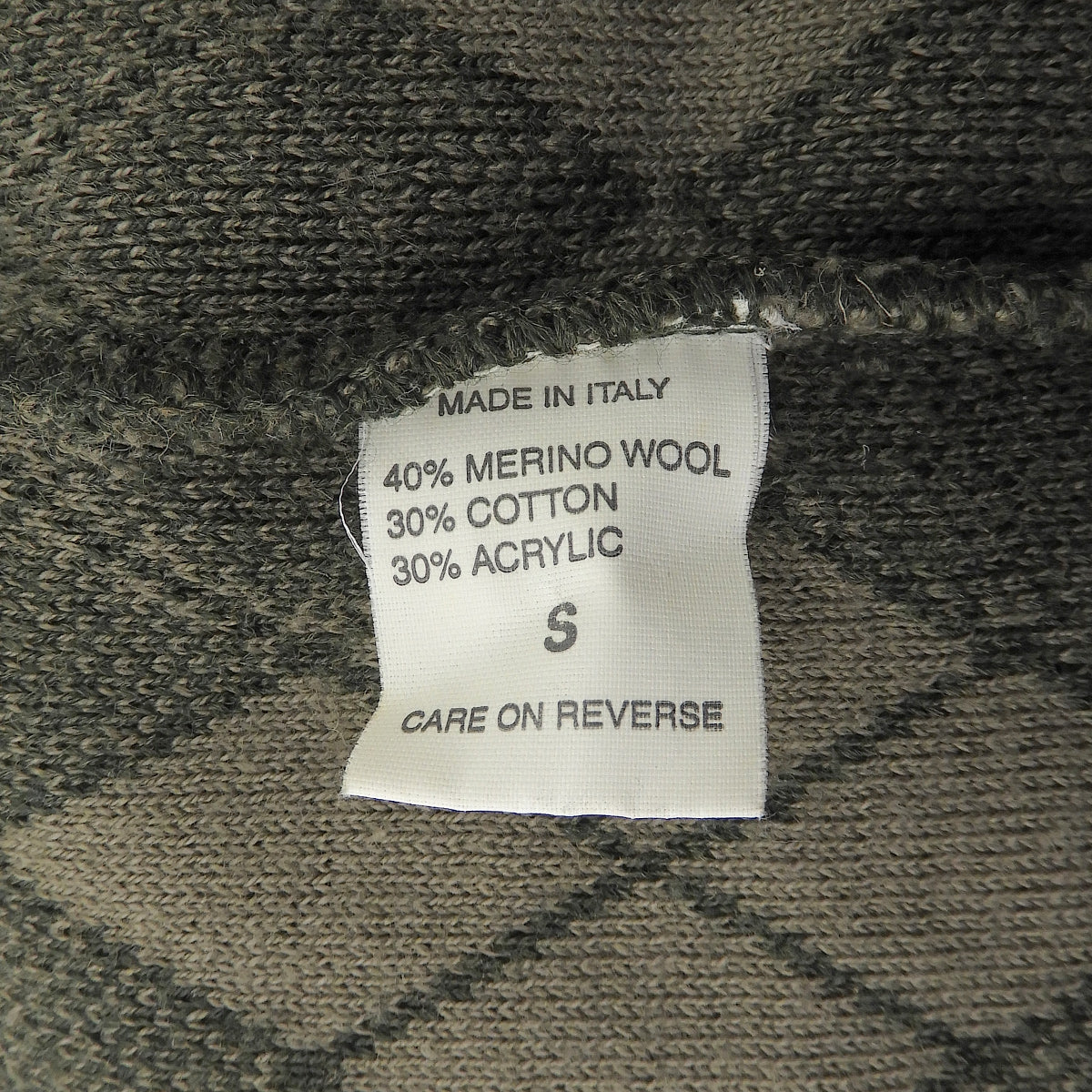 Logo Argyle Check Pattern Knit Top #S Khaki
