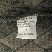 Logo Argyle Check Pattern Knit Top #S Khaki
