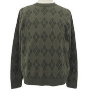 Logo Argyle Check Pattern Knit Top #S Khaki