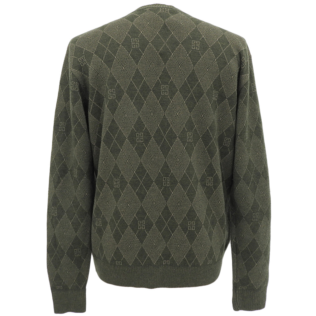 Logo Argyle Check Pattern Knit Top #S Khaki